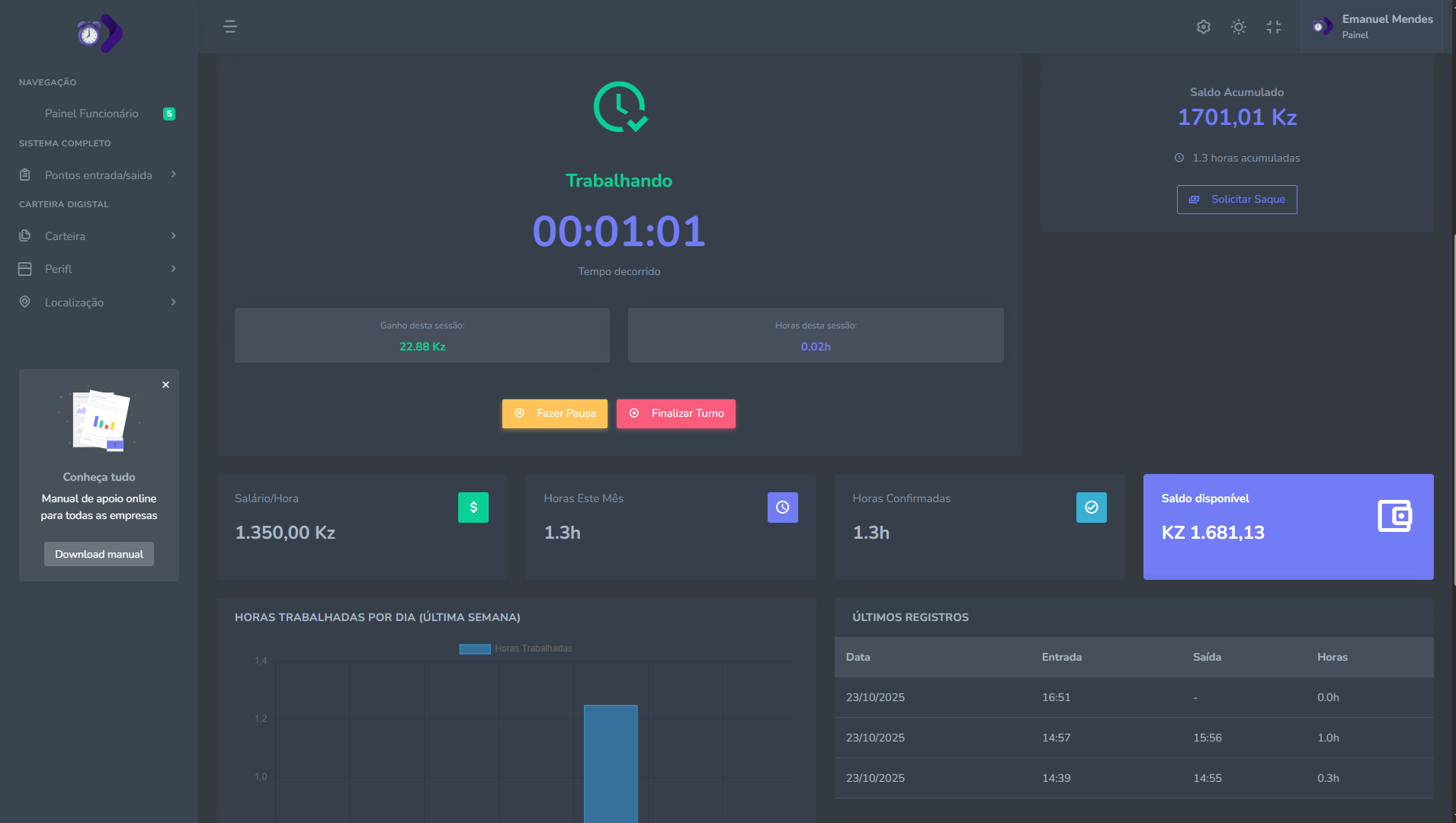 Painel da Ponto Pago